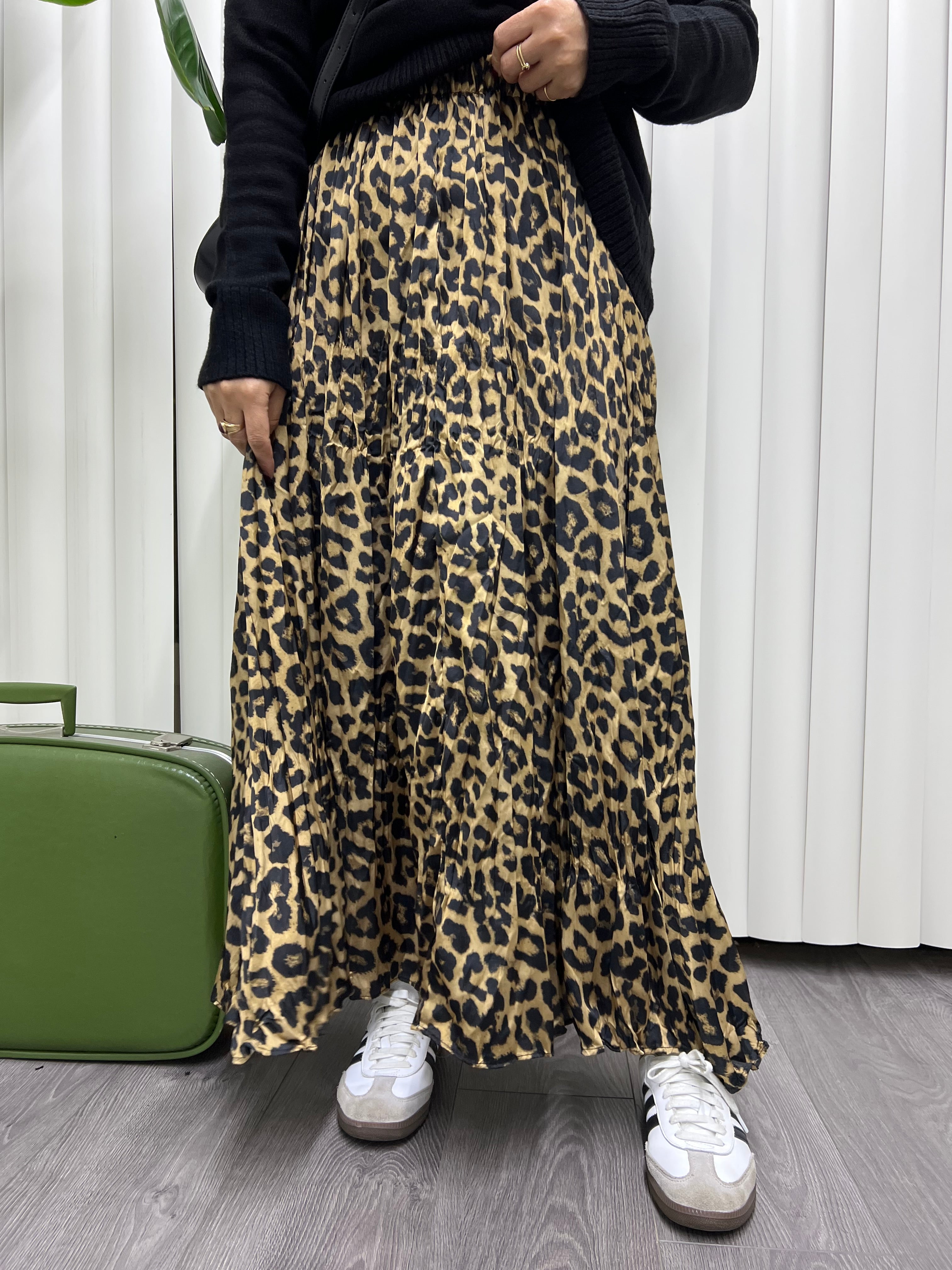 A01699 leopar beli lastikli etek